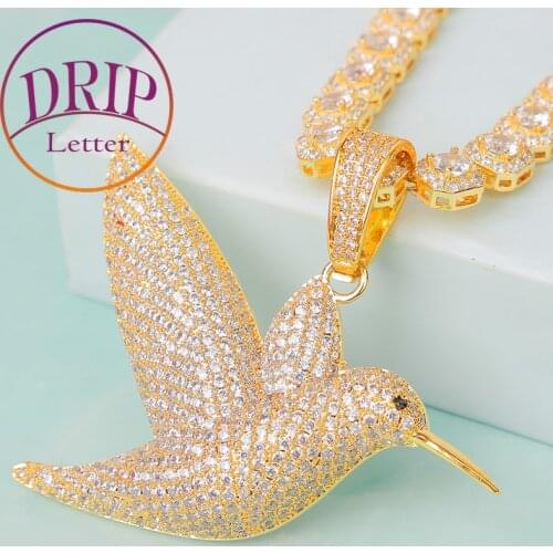 Bird Pigeon Pendant Gold Color Women Hip Hop Jewelry