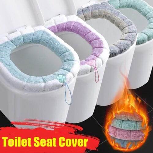 Thickened Toilet Cushion Winter Soft Washable Common Nordic Toilet Seat Pads Household Bathroom Lavatory Cushion Toilet Set