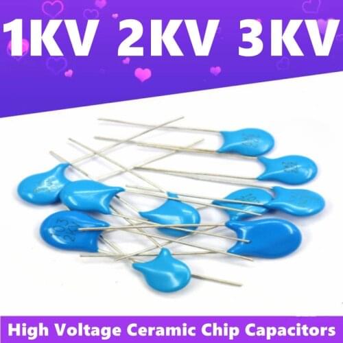 50Pcs High Voltage Ceramic Capacitor 1000V, 2000V, 3000V, 1kv, 2kv, 3kv,101K,151K, 221K, 331K, 471K, 561K, 681K, 222M 102K, 372M