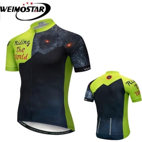 Weimostar Team Riding Cycling Jersey Shirt Men Polyester Sport Bike Clothing Tops Quick Dry MTB Bicycle Jersey Maillot Ciclismo