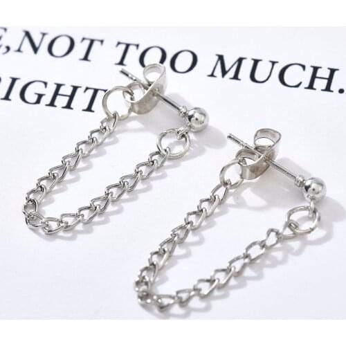 Fashion Simple Punk Chain Earrings for Women Korean Minimalist Earrings Jewelry Accessories Wholesale