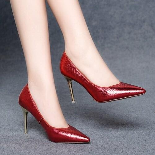 2020 Pointed Toe High Heels Women Sexy Shine Spring Casual New Female Fashion Outwear Shoes Women Luxury Shoes Women W37-71