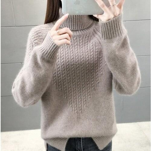 Winter High Collar Sweaters Women New Twist 6 Color Fashion Loose Autumn Thick Warm Jumper Ladies Casual Knit Pullover Sweater