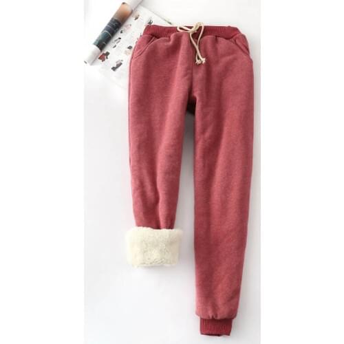 Winter Cashmere Harem Warm Pants Women 2019 Causal Trousers Women Warm Thick Lambskin Cashmere Pants Women Loose Pant LM107