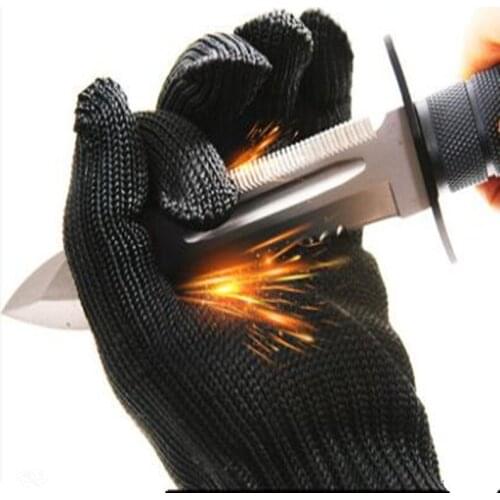 1Pair Steel Wire Grade 5 Anti-cut Outdoor Hunting Fishing Cut Resistant Gloves Hand Protect Metal Mesh Breathable Gloves