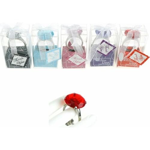 1 pcs Diamond ring shape keychain For Guests wedding souvenirs Key accessories Home party Favors Wedding Gifts