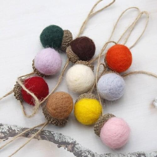 10pcs/set Wool Felt Pine Cones Pendant DIY Xmas Tree Hanging Ornaments Merry Christmas Decorations For Home Holiday Party Decor