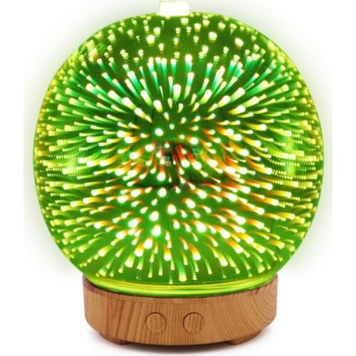 100ml 3D Light Glass Humidifier Essential Oil Diffuser Unit UK Plug