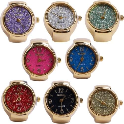 2 PCS Free shipping 2018Popular Creative Lady Girl Steel Round Elastic Quartz Finger Ring Watches