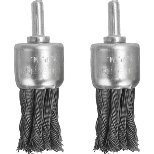 Hot 2 Pieces 1 Inch Wire Cup Brush Knotted Wire Brush Drill Bit Wire Brush Accessories for Removal of Rust/Corrosion
