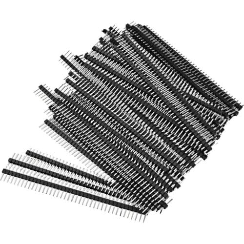 200pcs 40 Pin 1x40 Single Row Male And Female 2.54 Breakable Pin Header Connector Strip For Arduino Black