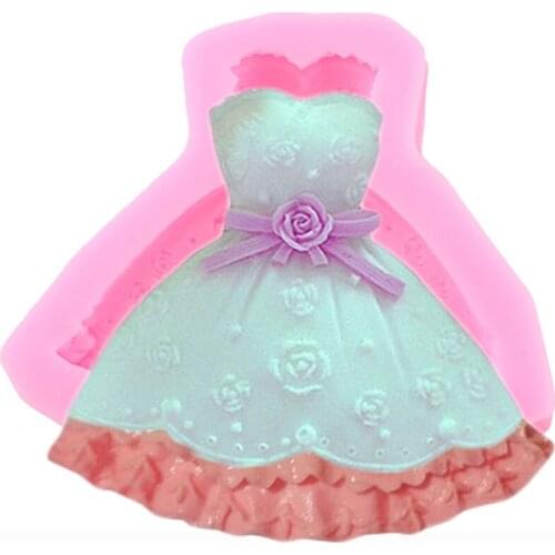 3D Princess Dress Soap Silicone Mold Wedding Skirt Candy Chocolate Fondant Molds Cake Decorating Tools Candle Clay Resin Moulds