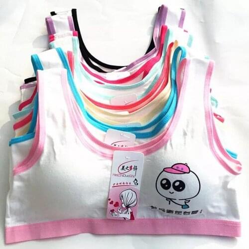 4pc//lot Children Puberty Young Small Bra for Teens Kids Bras Teenage Underwear Training Bra 8-14Y