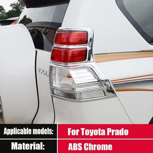 For Toyota Prado 150 accessories 2010 2011 2012 2013 ABS Chrome Rear Tail Light Lamps Mouldings Tail Light Frame Cover Trim 4pcs