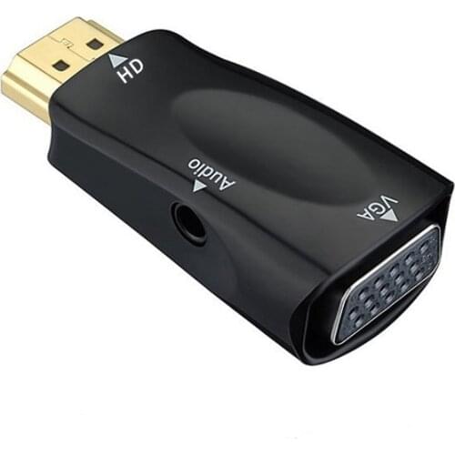 HDMI-compatible Male to VGA Female Adapter Audio Cable Converter FHD 1080P 720P 480P PC Laptop TV Box Computer Display Projector