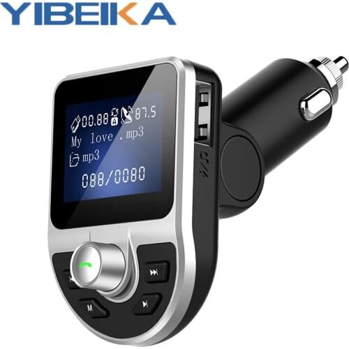 YIBEIKA car charge 3,1A coche Bluetooth transmisor FM puertos USB Dual cargador de coche modulador FM reproductor MP3 ence