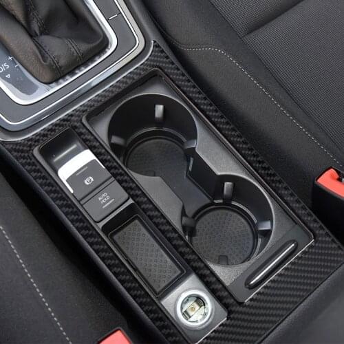 Car Interior Water Cup Holder Panel Decoration Cover Carbon Fiber Sticker Fit for Volkswagen VW Golf 7 GTI MK7 2013-2017
