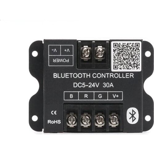 Mobile Phone Android Ios App Bluetooth RGB Controller 30A 12V for Led Light Strip, Wireless Color Changing RGB Smart Controller