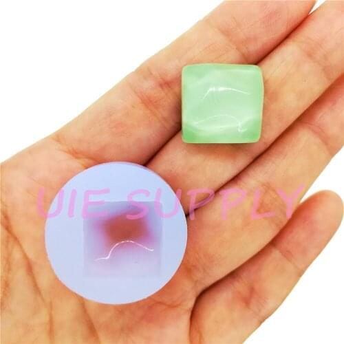 BYL387U 16.1mm Square Cabochon Silicone Mold Resin Art Earrings Jewelry Necklace Pendant Making Craft Clay FOOD SAFE OVEN SAFE