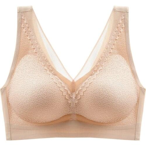 Womens Comfort Revolution Shaping Wirefree Bra Lace Seamless Lightly Lined V Neck Bralette for Fitness Non Slip can CSV