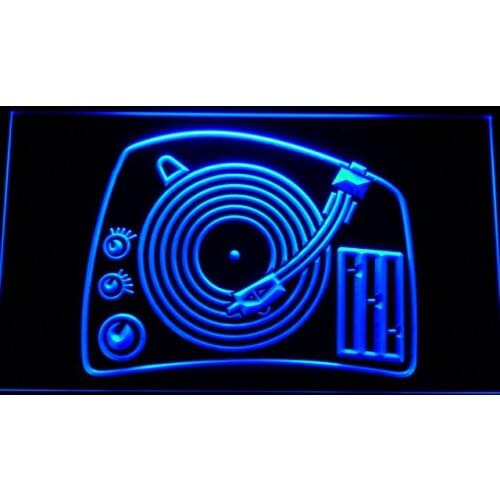 C159 DJ Turntable Mixer Music Spinner LED Neon Light Signs with On/Off Switch 20+ Colors 5 Sizes to choose