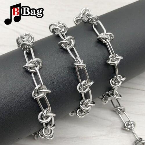 1m / piece Stainless Steel Never Fade Knot Chains Handmade Punk Necklace Bracelets For DIY Jewelry Making Findings Wholesale