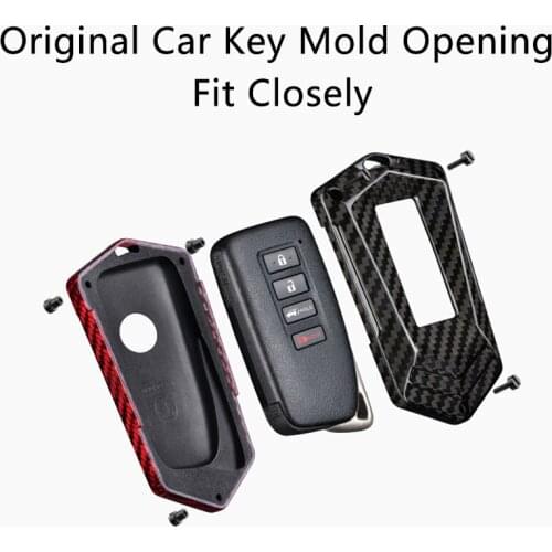 QHCP Car Key Case Covers Real Carbon Fiber Key Shell Holder Key Bag For Lexus NX200 RX300H UX IS LS CT ES200 2013-2017 2018-2021
