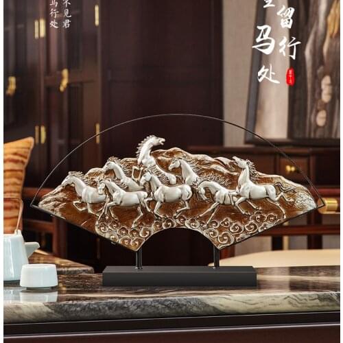2021 Home store Company SHOP Retro decorative art business bring wealth money GOOD LUCK Success 8 horses FENG SHUI ornament