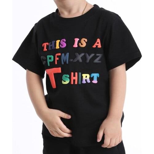 NAGRI CPFM.XYZ Childrens Short Sleeve T Shirt Boy Girls O-Neck Cotton T-shirts Kids Fashion Casual Hip hop Tees Tops
