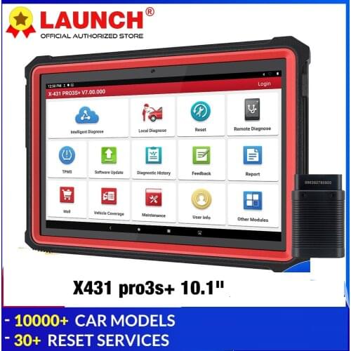 LAUNCH X431 pro3s+ 10.1" INCH OBD2 Diagnostic Tool Automotive OBDII Auto scan tools ECU Coding Scanner PK x-431 V plus