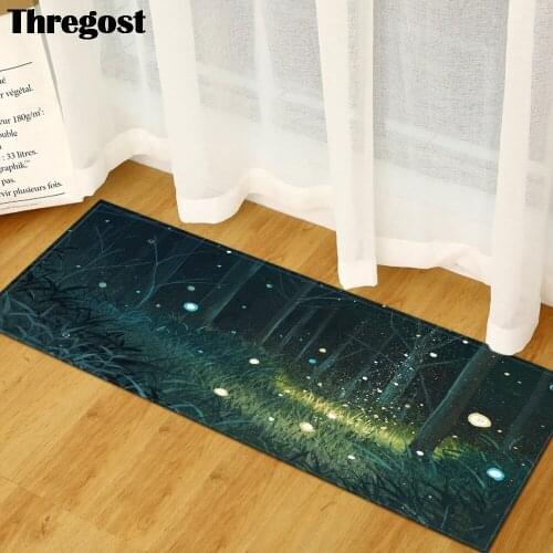 Thregost Long Rug Kitchen Rugs Washable Carpets for Living Room Hallway Bedroom Mats Microfiber Scenic Printed Absorbent Mat