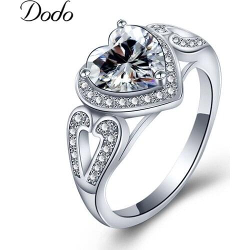 DODO Exquisite Wedding Engagement Rings For Women Gold Color Jewelry Luxury Heart Shape Rings Accessories bijoux Midi Ring DR193
