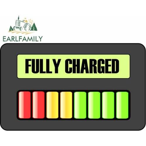 EARLFAMILY 13cm x 8.1cm For Fully Charged DIY Decal Waterproof Car Stickers Car Styling 3D Vinyl Material Suitable for VAN RV