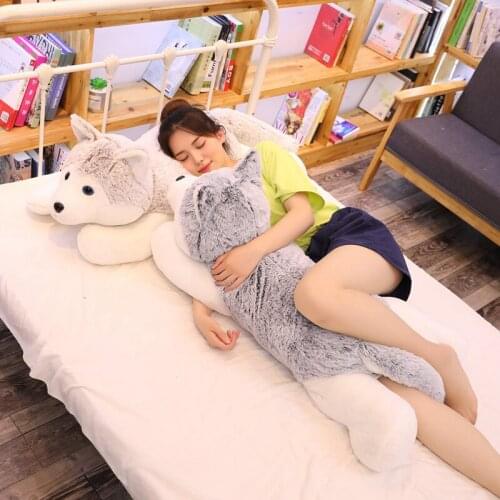 60-110cm Cute Lifelike Siberian Husky Dog Plush Stuffed Animal Toys Dolls Plush Pillow Sofa Cushion Kid Girlfriend Birthday Gift