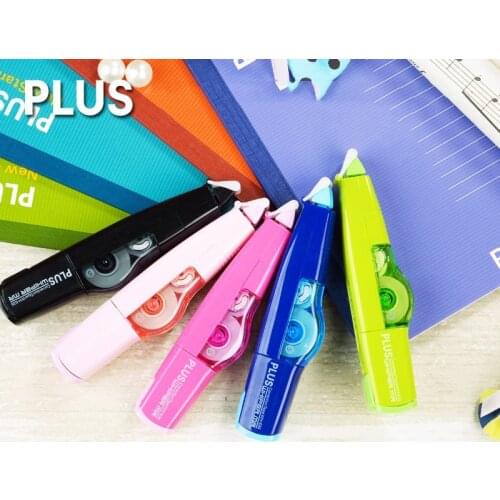 Japan PLUS WHIPER Mini Roller Correction Tape Color Replaceable Core Correction Tape Stickers Stationery Office School Supply