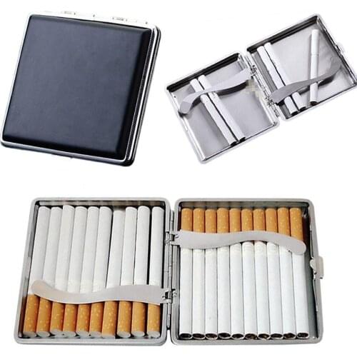 Leather Automatic Cigarette Case Fashion Personalized Smoking Supplies For 20 Cigarettes Traveling Cigarette Container Box