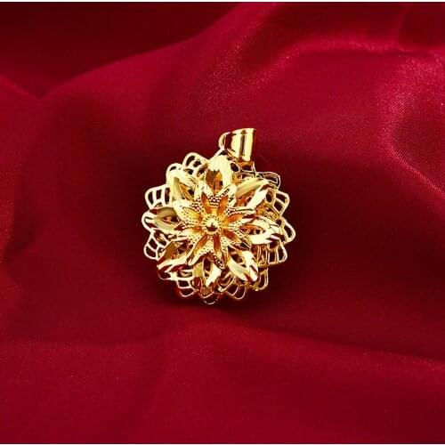 Fashion 14K Gold Pendant for Necklace No Chain Delicate Womens Flower Pendant Yellow Gold Necklace Drop Jewelry Birthday Gifts