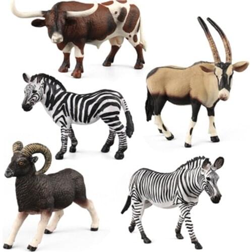 New Simulation African wild animal Toys Plastic Zebra Antelope Action Figures Educational Toy for Children Kid Toy Figures Toys