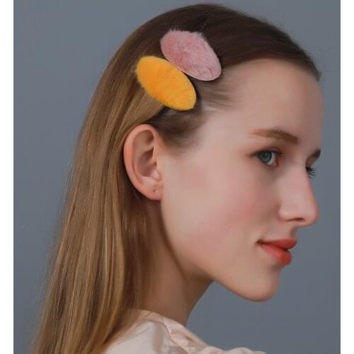 2021 New Colour Plush Hair Clips Print Mini Geometry For Children Girls Headwear Kids Hair Accessories Best Gifts