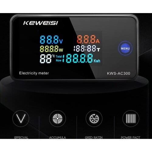 AC 50-300V Voltmeter Ammeter Power Energy Meter LCD Digital Electricity Meter