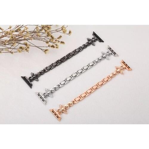 Women Diamond band for Apple watch strap 38/42mm 44/40mm stainless steel bracelet for iwatch series 6 SE 5 4 3 2 watchband