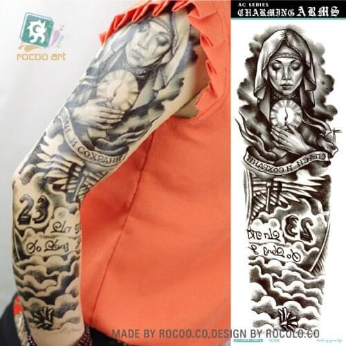 Rocooart Temporary Tattoo Sleeve Full Arm Waterproof Tattoos For Cool Men Women Transferable Tattoos Stickers On The Body Art