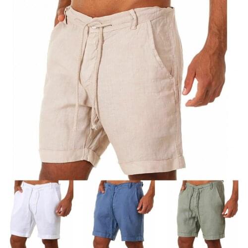 Shorts Solid Color Men Mid Rise Drawstring Pockets Loose Knee-length Shorts Short Pants for Sports