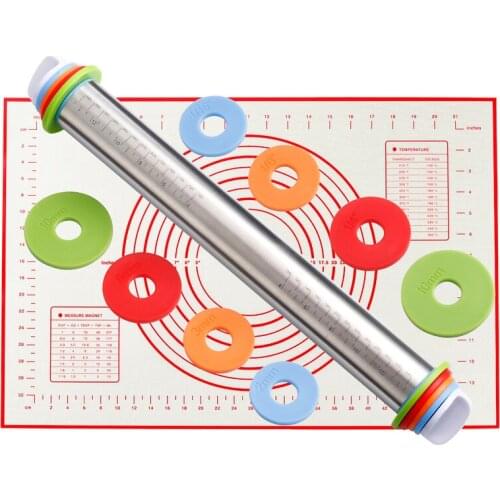 Stainless Steel Rolling Pins Thickened Baking Rolling Pid Pastry Mat Dough Kneading Tool Kitchen Baking Tool