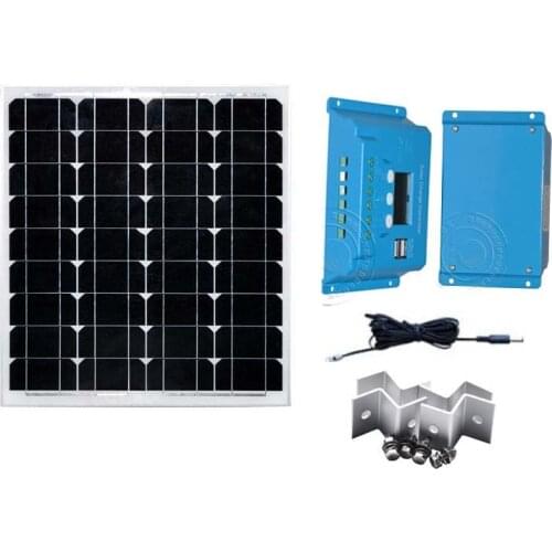 Solar Kit Solar Panel 50w 12v Solar Battery Solar Charge Controller 12v/24v 10A LCD PWM Solar Phone Charger Caravan Car Camp