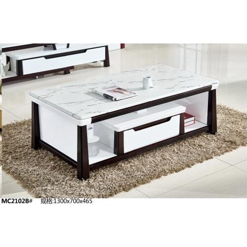 MC2102B Modern living room furniture marble top tea table coffee table with drawer