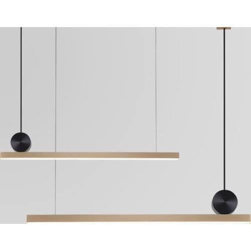 Modern Copper Strip LED Pendant Light Rectangle Brass Pendant Lamp For Office Kitchen Parlor Study Home Pendant Lighting PA0283