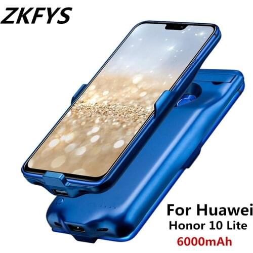 ZKFYS Slim Battery Charger Cases For Huawei Honor 10 Lite Battery Case 6000mAh Portable Power Bank Battery Cover Charging Case
