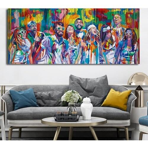 Street Art Figure Poster Painting Modern Streetscape Canvas Painting Printed Pictures Artwork Decor For Living Room
