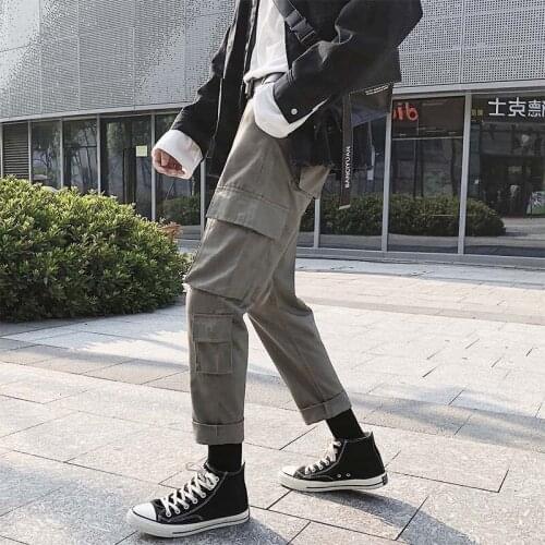 Outdoor 2021 Spring Autumn cargo hip hop hiking camping trekking cotton multi pocket travel track pants men teenagers trousers